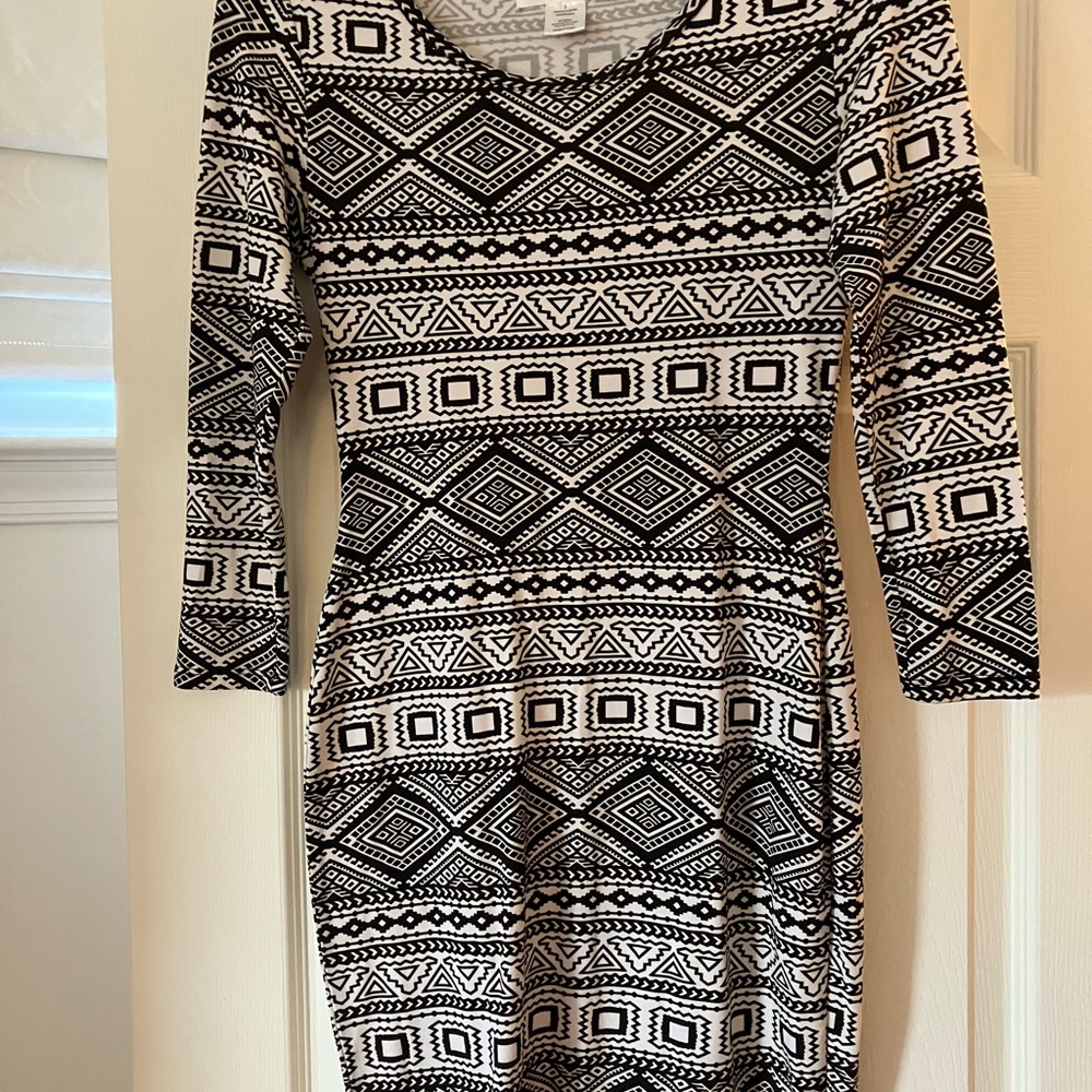 Black and White Patterned Dress